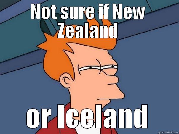 NOT SURE IF NEW ZEALAND OR ICELAND Futurama Fry