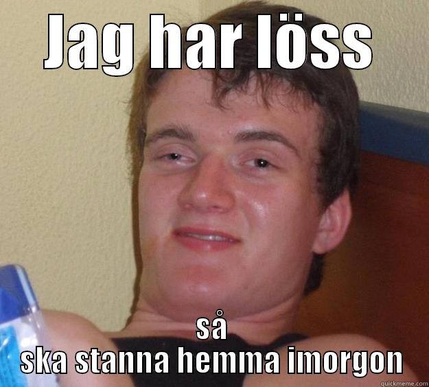 JAG HAR LÖSS SÅ SKA STANNA HEMMA IMORGON 10 Guy