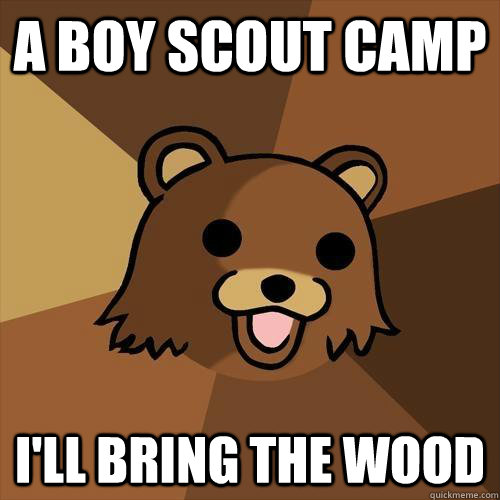 A boy scout camp I'll bring the wood - A boy scout camp I'll bring the wood  Pedobear