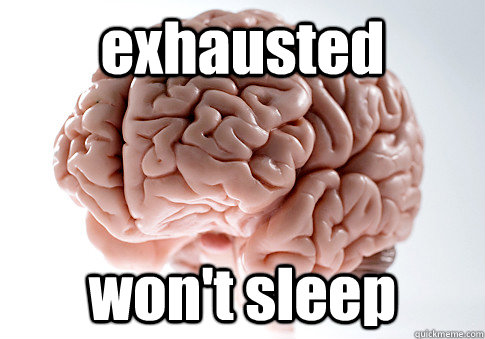 exhausted won't sleep   Scumbag Brain