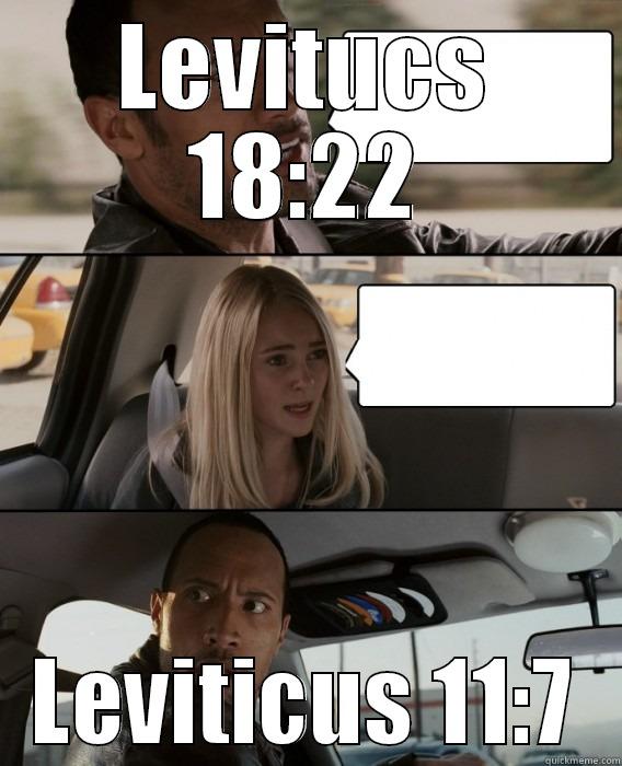 LEVITUCS 18:22 LEVITICUS 11:7 The Rock Driving