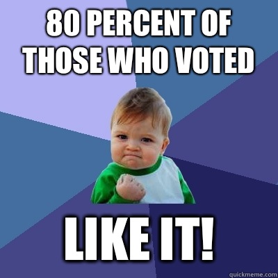 80 percent of those who voted  Like it!  - 80 percent of those who voted  Like it!   Success Kid