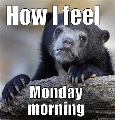 HOW I FEEL  MONDAY MORNING Confession Bear