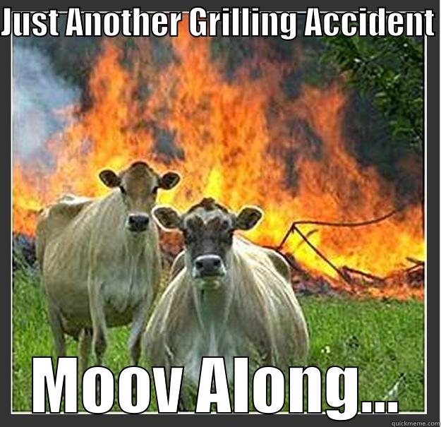 JUST ANOTHER GRILLING ACCIDENT  MOOV ALONG... Evil cows