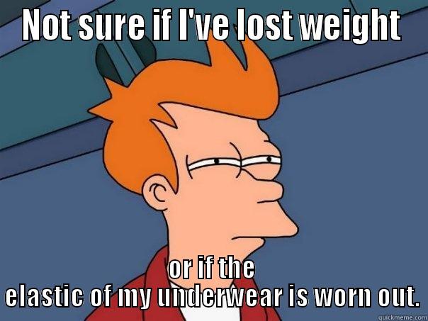 NOT SURE IF I'VE LOST WEIGHT OR IF THE ELASTIC OF MY UNDERWEAR IS WORN OUT. Futurama Fry