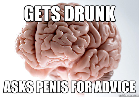 Gets Drunk Asks Penis for advice  Scumbag Brain