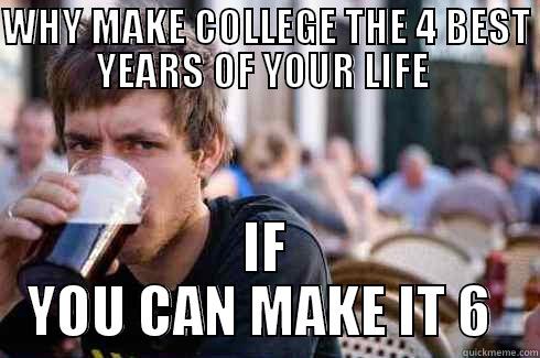 WHY MAKE COLLEGE THE 4 BEST YEARS OF YOUR LIFE  IF YOU CAN MAKE IT 6  Lazy College Senior