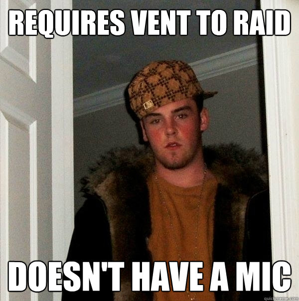 Requires Vent to Raid Doesn't have a Mic - Requires Vent to Raid Doesn't have a Mic  Scumbag Steve