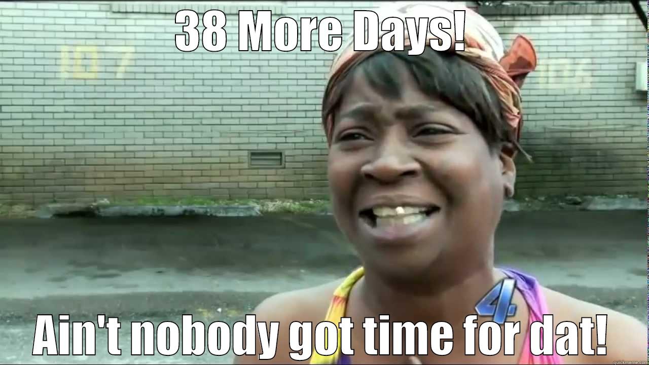 38 MORE DAYS! AIN'T NOBODY GOT TIME FOR DAT! Misc