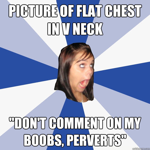 PICTURE OF FLAT CHEST IN V NECK 