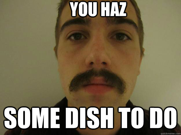 you haz some dish to do - you haz some dish to do  mikeystache