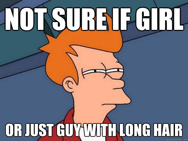 Not sure if girl or just guy with long hair  Futurama Fry