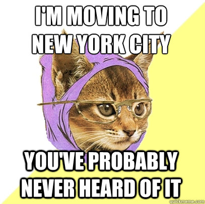 I'm moving to 
New York City you've probably never heard of it  Hipster Kitty