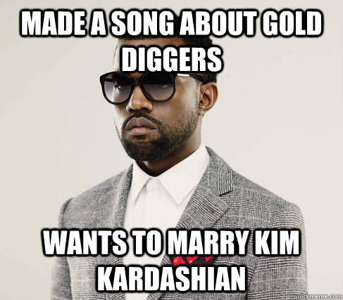 kanye west kim kardashian meme gold digger