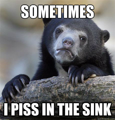 Sometimes I piss in the sink - Sometimes I piss in the sink  Confession Bear