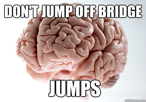 Don't Jump off bridge  Jumps  Scumbag Brain