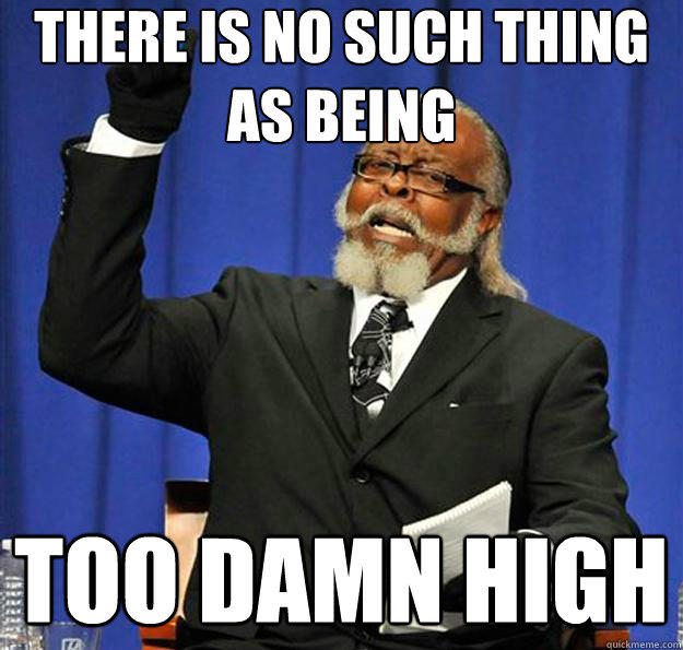 there is no such thing as being too damn high  