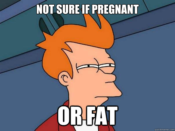 not sure if pregnant or fat  Futurama Fry