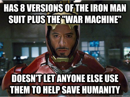 has 8 versions of the iron man suit plus the 