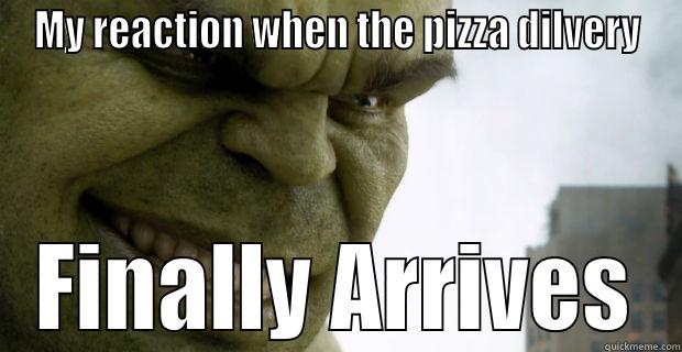 hulk pizza - MY REACTION WHEN THE PIZZA DILVERY FINALLY ARRIVES Misc