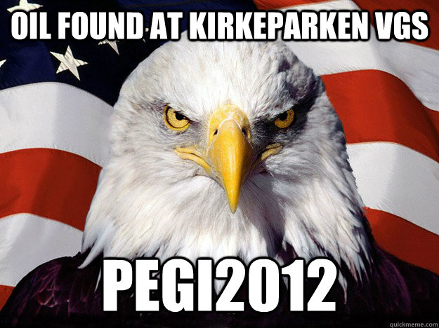 Oil found at Kirkeparken VGS PEGI2012  Evil American Eagle