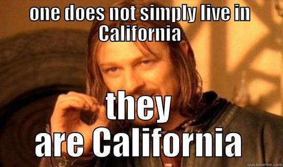 ONE DOES NOT SIMPLY LIVE IN CALIFORNIA THEY ARE CALIFORNIA Boromir