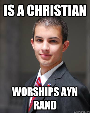 is a christian worships ayn rand  College Conservative