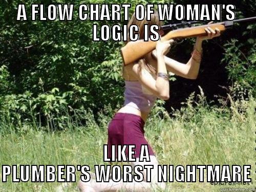 A FLOW CHART OF WOMAN'S LOGIC IS LIKE A PLUMBER'S WORST NIGHTMARE Misc