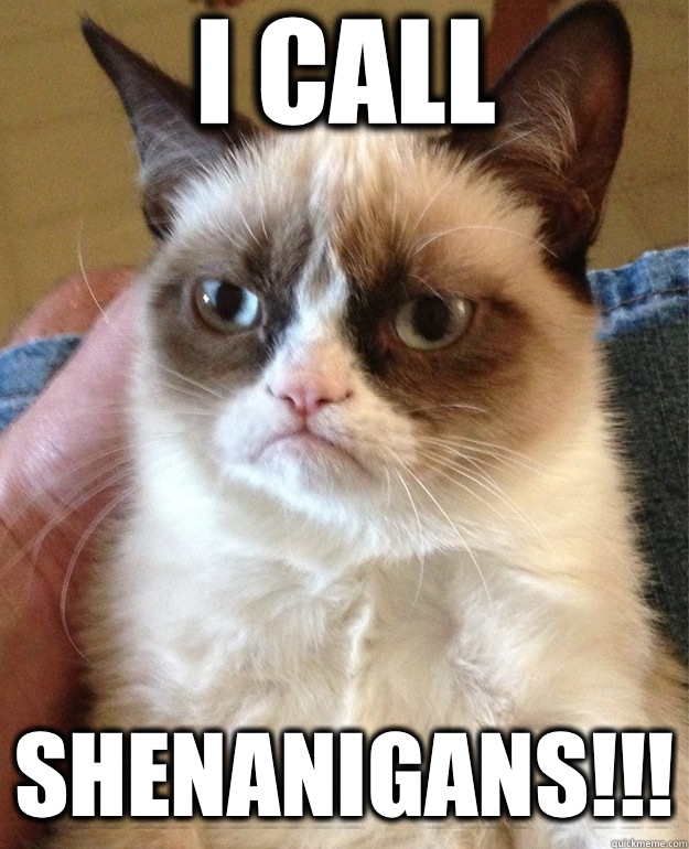 I CALL  SHENANIGANS!!!  Grumpy Cat