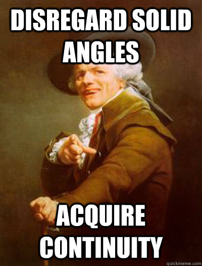 Disregard Solid angles  acquire continuity  Joseph Ducreux  Wild One