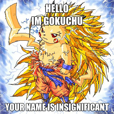 Hello 
Im gokuchu Your name is insignificant   