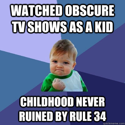 Watched Obscure TV shows as a kid Childhood never ruined by rule 34  Success Kid