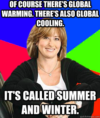 Of course there's global warming. There's also global cooling. It's called summer and winter.  Sheltering Suburban Mom