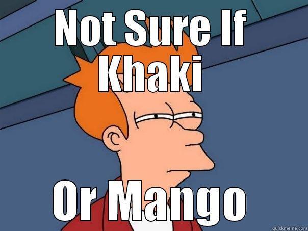 Mango or Khaki - NOT SURE IF KHAKI OR MANGO Futurama Fry