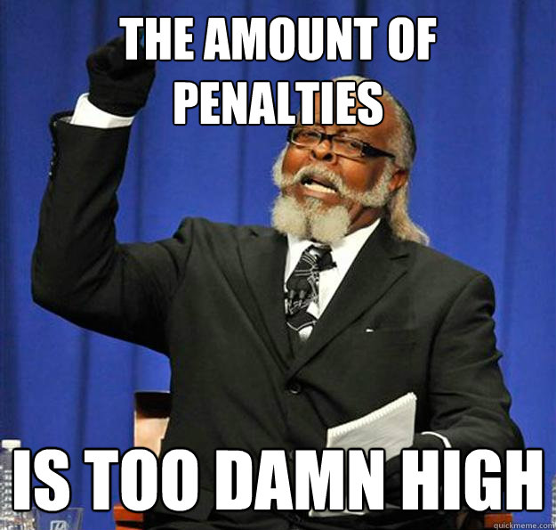 The amount of penalties Is too damn high - The amount of penalties Is too damn high  Jimmy McMillan