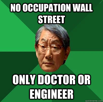 No Occupation Wall Street Only Doctor or Engineer  High Expectations Asian Father