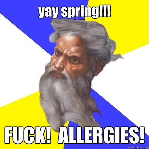 yay spring!!! FUCK!  ALLERGIES!  Advice God