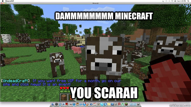 DAMMMMMMMM MINECRAFT YOU SCARAH  Minecraft