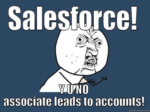 SALESFORCE! Y U NO ASSOCIATE LEADS TO ACCOUNTS! Y U No