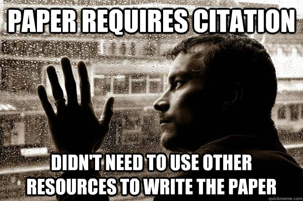 paper requires citation didn't need to use other resources to write the paper  Over-Educated Problems