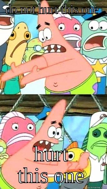 DO NOT HURT THIS ONE HURT THIS ONE Push it somewhere else Patrick