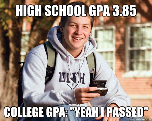 High School GPA 3.85 College GPA: 