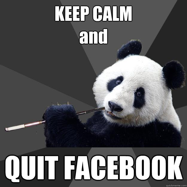 KEEP CALM
and QUIT FACEBOOK - KEEP CALM
and QUIT FACEBOOK  Propapanda