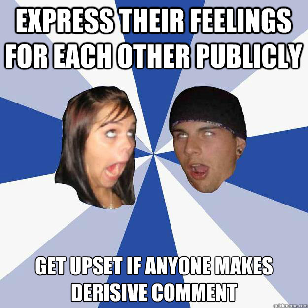 Express their feelings for each other publicly  Get upset if anyone makes derisive comment  Annoying Facebook Couple