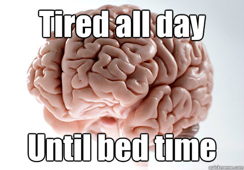 Tired all day Until bed time   Scumbag Brain