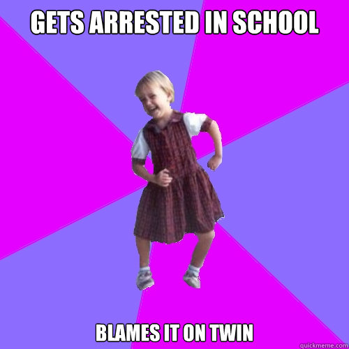 gets arrested in school blames it on twin  Socially awesome kindergartener