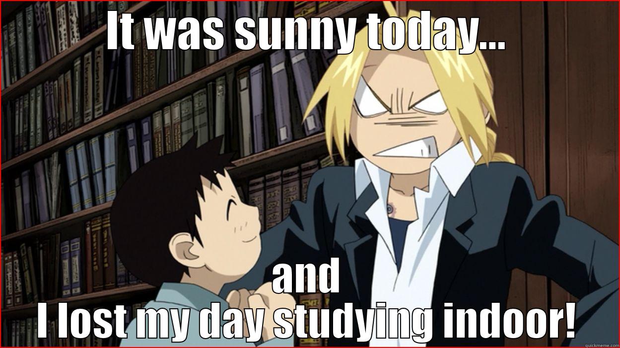 Another day lost - IT WAS SUNNY TODAY... AND I LOST MY DAY STUDYING INDOOR! Misc