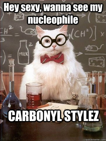 Hey sexy, wanna see my nucleophile CARBONYL STYLEZ  Chemistry Cat