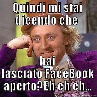 QUINDI MI STAI DICENDO CHE  HAI LASCIATO FACEBOOK APERTO?EH EH EH... Creepy Wonka