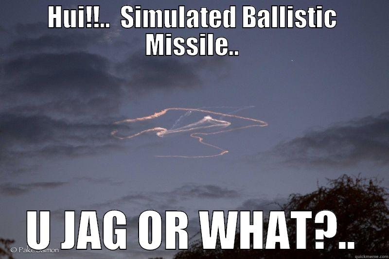 HUI!!..  SIMULATED BALLISTIC MISSILE.. U JAG OR WHAT?.. Misc